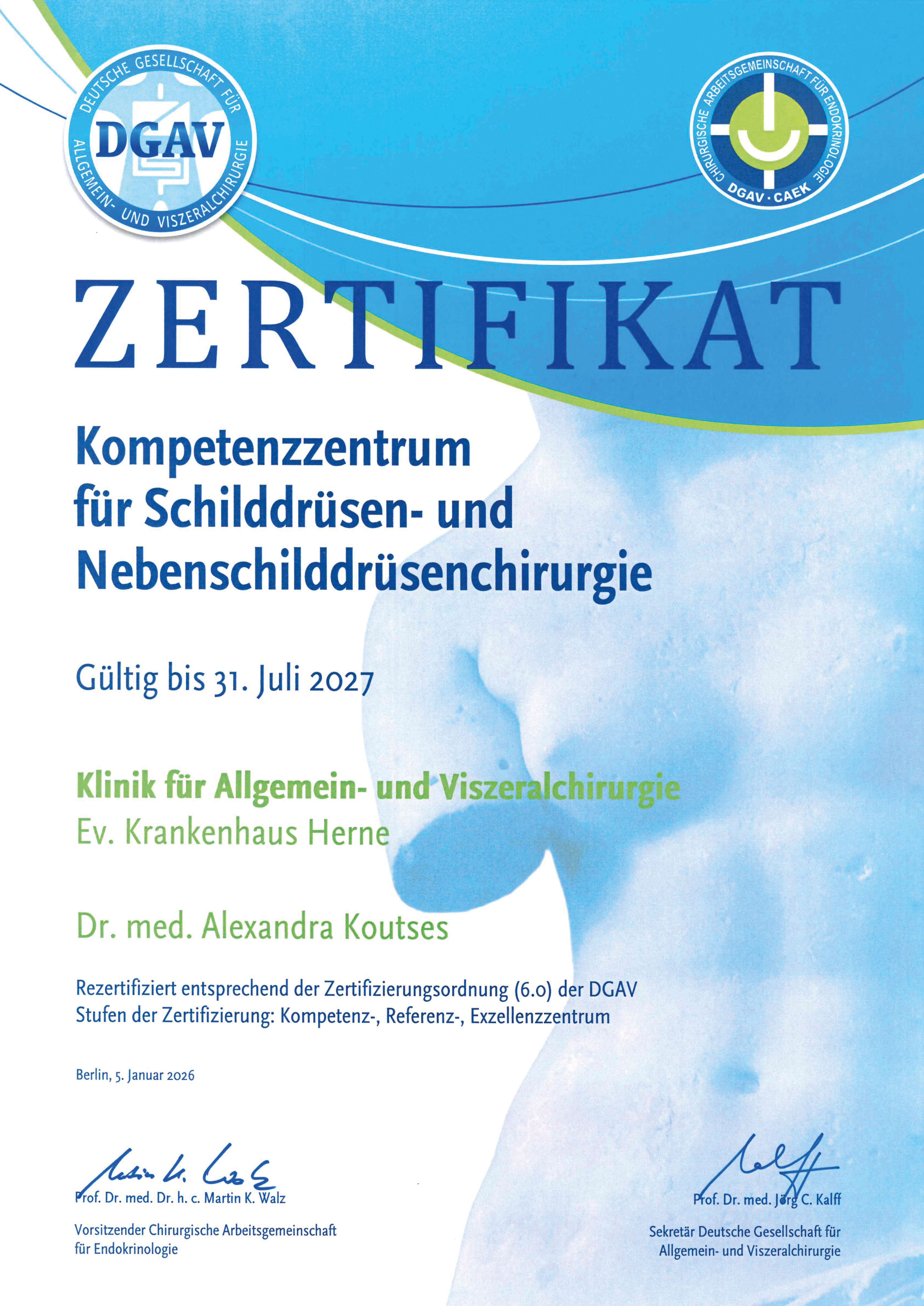 Kompetenzzentrum für Schilddrüsen- und Nebenschilddrüsenchirurgie