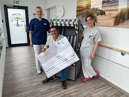 Thomas Madajewski spendet für die Palliativstation